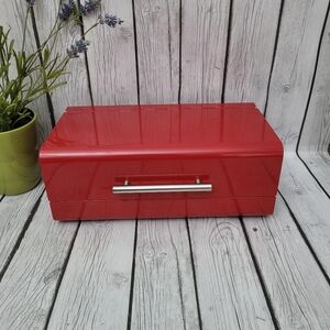 Room Essentials Red Metal Bread Box